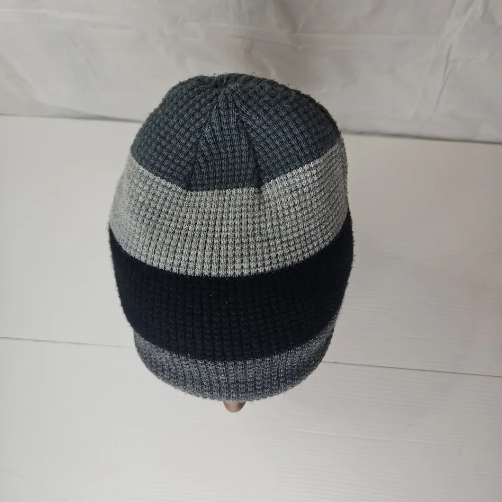 🎁Color Block Casual Solid Unisex Beanie Knitting Hat Winter Black Gray One Size - Picture 7 of 14